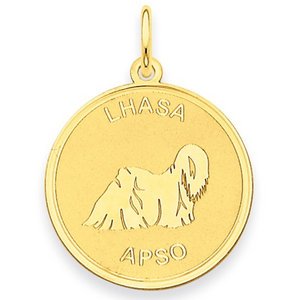 Lhasa Apso Disc Charm or Pendant