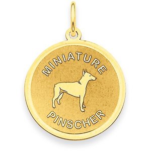 Miniature Pinscher Disc Charm or Pendant