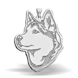 Siberian Husky Dog Portrait Charm or Pendant