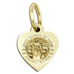Saint Francis of Assisi    Protect My Dog   Heart Shaped Pet Tag