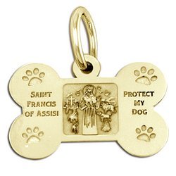 Saint Francis of Assisi    Protect My Dog  Dog Bone Pet Tag