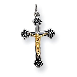 Sterling Silver   Vermeil Crucifix Charm