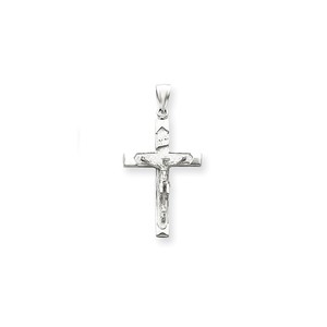 14k White Gold Crucifix Pendant