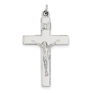 Sterling Silver Rhodium plated Crucifix Pendant