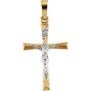 TWO TONE CRUCIFIX PENDANT