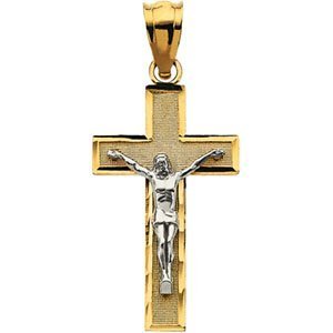 TWO TONE CRUCIFIX PENDANT