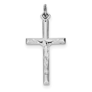 Sterling Silver Rhodium plated Crucifix Pendant