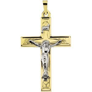 TWO TONE CRUCIFIX PENDANT