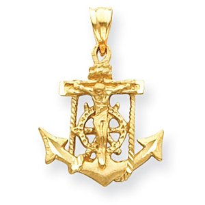14K Yellow Gold Mariner s Cross Pendant