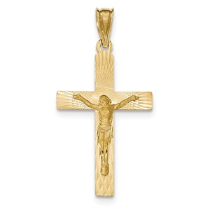 14k Polished Satin and D C Crucifix Pendant