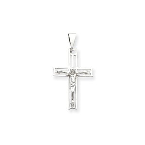 14k White Gold Crucifix Pendant
