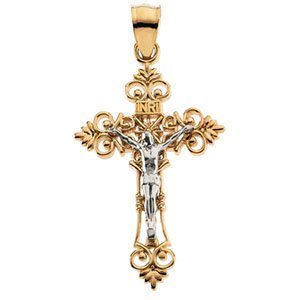 TWO TONE CRUCIFIX PENDANT