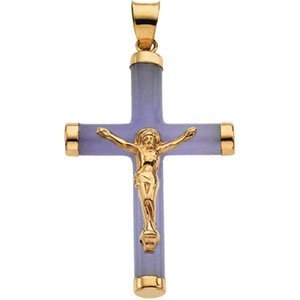 LAVENDER JADE SQUARE CRUCIFIX