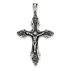 Sterling Silver Antiqued INRI Crucifix Pendant