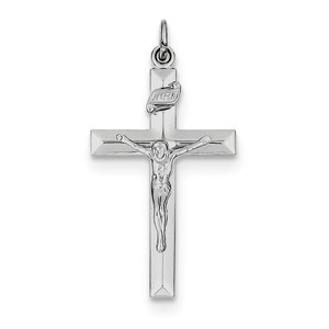 Sterling Silver Rhodium plated INRI Crucifix Pendant