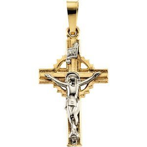 TWO TONE CRUCIFIX PENDANT
