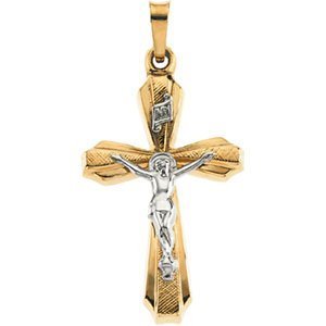 TWO TONE CRUCIFIX PENDANT