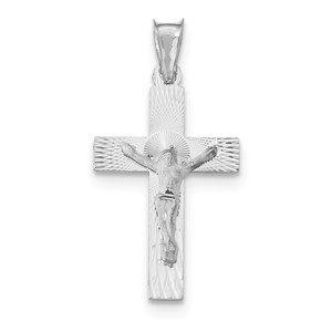 14k White Gold Crucifix Pendant