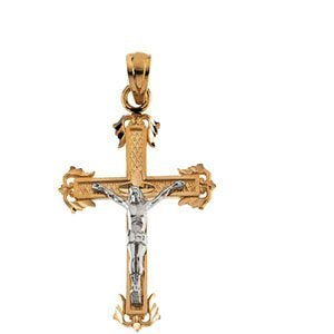 TWO TONE CRUCIFIX PENDANT
