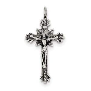 Sterling Silver Antiqued Crucifix Pendant