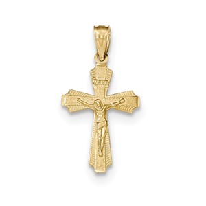 14k Gold Polished Small Passion Crucifix Pendant
