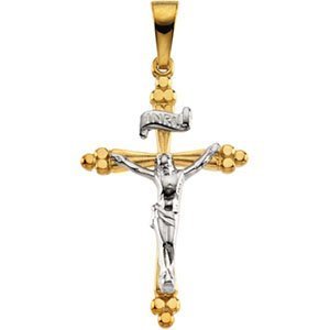 TWO TONE CRUCIFIX PENDANT