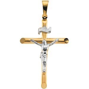 TWO TONE CRUCIFIX PENDANT