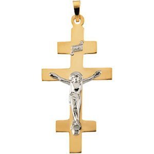 TWO TONE CRUCIFIX PENDANT
