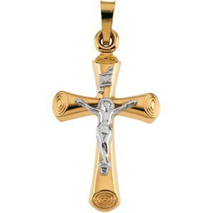 TWO TONE CRUCIFIX PENDANT