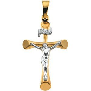 TWO TONE CRUCIFIX PENDANT