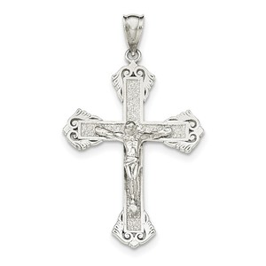 Sterling Silver Polished INRI Crucifix Pendant