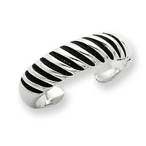 Sterling Silver Antiqued Toe Ring