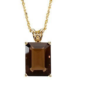 Scroll Setting Genuine Smoky Quartz Pendant