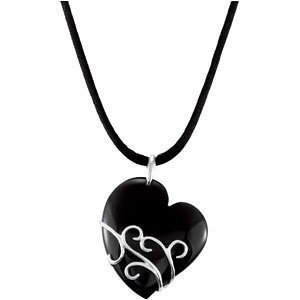 Genuine Onyx Heart Pendant