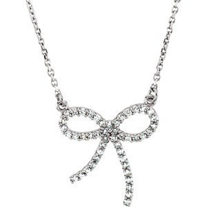 Diamond Bow Necklace