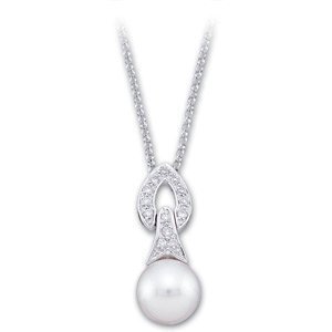 Freshwater Cultured Pearl and Diamond Pendant