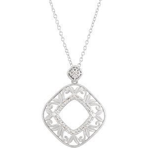 Sterling Silver Diamond Pendant