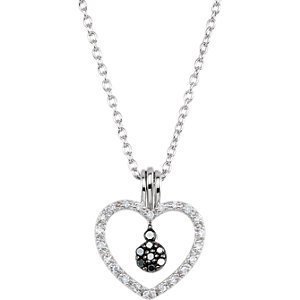 Black and White Diamond Heart