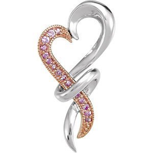 Genuine Pink Sapphire Heart Pendant
