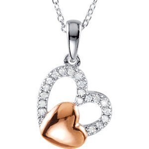 Diamond Double Heart Pendant