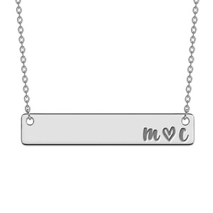 Personalized Horizontal Couples Necklace with 18  Chain