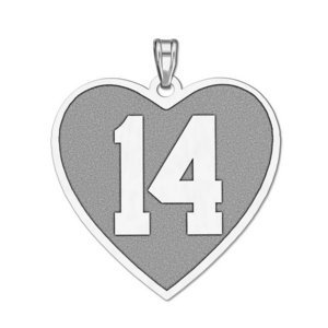 Heart Shaped Number Charm or Pendant