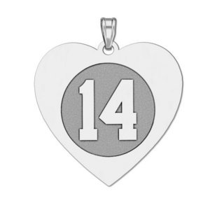 Heart Shaped Number Charm or Pendant