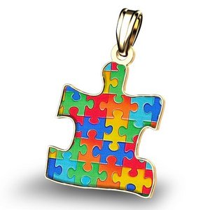 Autism Awareness Color Puzzle Piece Pendant
