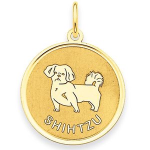 Shih Tzu Disc Charm or Pendant
