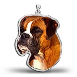 Boxer Dog Color Portrait Charm or Pendant