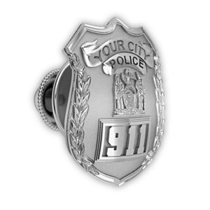 Personalized Police Badge Tie Tacks with Your Number   Department