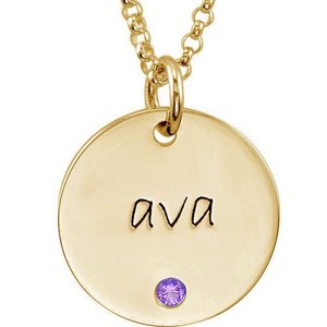 Personalized Birthstone Disc