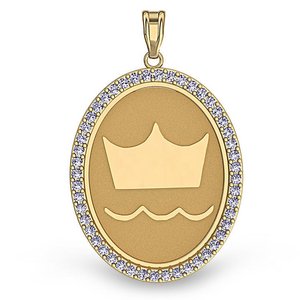 Danish Warmblood Diamond Studded Horse Breed Oval Medal    EXCLUSIVE 