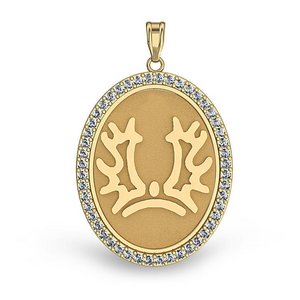 American Trakehner Diamond Studded Horse Breed Oval Medal    EXCLUSIVE 